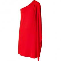 Michael Kors Coral One Shoulder Flutter Sleeve Dress