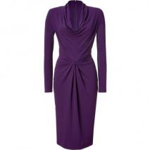 Michael Kors Purple Draped Cowl Neck Dress