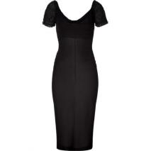 Alberta Ferretti Black Pearl Embroidered Drape Dress Alberta Ferretti Black Pearl Embroidered Drape Dress