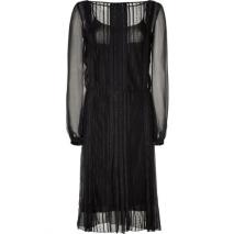 Alberta Ferretti Black Pinstriped Silk Dress Alberta Ferretti Black Pinstriped Silk Dress
