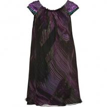 Alberta Ferretti Embroidered Chiffon Dress Purple/Black