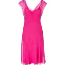 Alberta Ferretti Hot Pink Silk Godet Dress Alberta Ferretti Hot Pink Silk Godet Dress