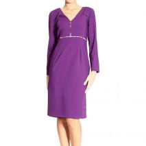 Alberta Ferretti Long sleeve v neck gabardine ajour dress Alberta Ferretti Long sleeve v neck gabardine ajour dress