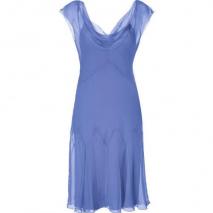 Alberta Ferretti Powder Violet Silk Godet Dress