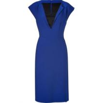 Alberta Ferretti Royal Blue/Black Wool/Satin Dress Alberta Ferretti Royal Blue/Black Wool/Satin Dress