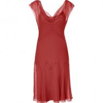Alberta Ferretti Ruby Red Silk Godet Dress