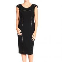 Alberta Ferretti Short sleeve gabardine ajour dress Alberta Ferretti Short sleeve gabardine ajour dress