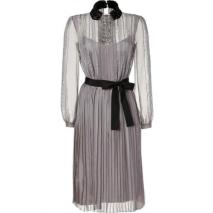 Alberta Ferretti Silver Grey Sequin Embellished Belted Silk Chiffon Dress Alberta Ferretti Silver Grey Sequin Embellished Belted Silk Chiffon Dress
