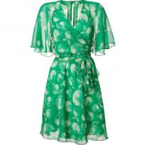 Anna Sui Green Wrap Silk Kleid