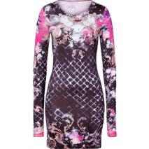 Balmain Black-Multi Floral Jersey Dress Balmain Black-Multi Floral Jersey Dress
