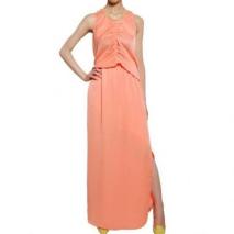 Carven Langes Drapiertes Kleid Aus Satin Carven Langes Drapiertes Kleid Aus Satin