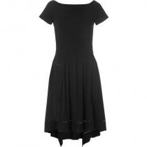Derek Lam Black Cap Sleeve Embroidered Dress