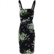 Dolce & Gabbana Black Flower Strap Dress