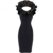 Dolce & Gabbana Black Volants Bow Dress