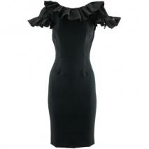 Dolce & Gabbana Black Volants Dress Elena