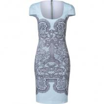 Emilio Pucci Azure Lace Print Sheath Dress