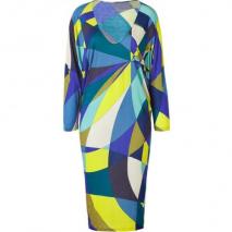 Emilio Pucci Lemon/Blue Geometric Print Jersey Dress