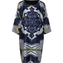 Emilio Pucci Navy/Azure Graphic Print Silk Dress
