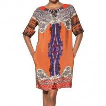 Etro Bedrucktes Kleid Aus Seidenjersey Orange Bunt