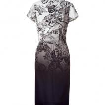 Etro Ivory/Black Paisley Print Silk Kleid