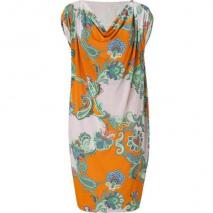 Etro Orange/Lilac-Multi Printed Jersey Kleid