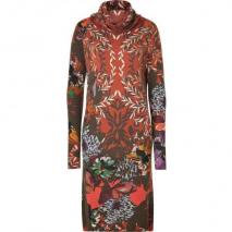 Etro Rust/Olive Fantasy Flower Print Knit-Dress