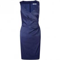 Fashionart Seitlich Gerafftes Kleid Cocktailkleid / festliches Kleid blau 