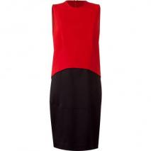 Givenchy Red/Black Block-Colored Kleid