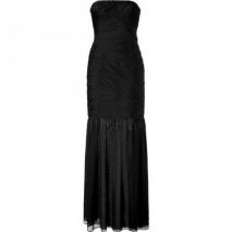 Halston Heritage Black Strapless Silk Kleid