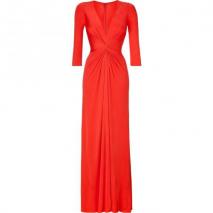 Issa Fire Red Silk Jersey Maxi Dress