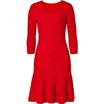 Issa Red Merino Wool Cable Knit Dress