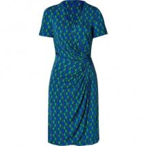 Issa Royal/Green Side Drape Viscose Jersey Dress