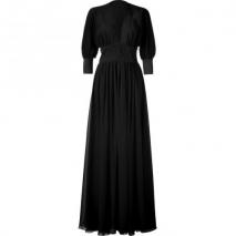 Jay Ahr Black Empire Waist Silk Gown