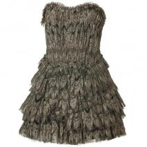 Jay Ahr Black/Gold Lace and Tulle Dress