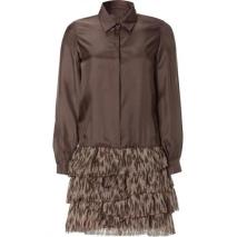 Jay Ahr Maroon Silk Blouse and Pleated Skirt Dress Jay Ahr Maroon Silk Blouse and Pleated Skirt Dress