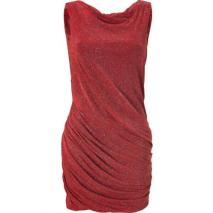 Jay Ahr Red Draped Lurex Dress Jay Ahr Red Draped Lurex Dress