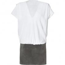 Jay Ahr White and Taupe Combo Dress