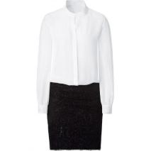 Jay Ahr White Silk Blouse And Black Lace Skirt Dress Jay Ahr White Silk Blouse And Black Lace Skirt Dress