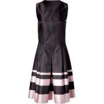 Jil Sander Navy Black/Rose Silk-Satin Dress