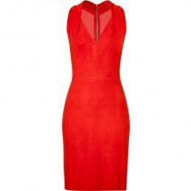 Jitrois Mandarin Red Suede Stretch Dress