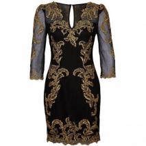 Karen Millen Baroque Cocktailkleid / festliches Kleid black/gold 