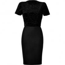 LAgence Black Textural Velvet Combo Dress