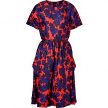 Marc by Marc Jacobs Corvette Red-Multi Belted Onyx Floral Silk Dress