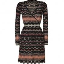 Missoni M Black/Nougat Variegated Wool-Blend Dress