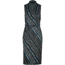 Missoni Slate/Aquamarine Metallic Belted Knit Dress