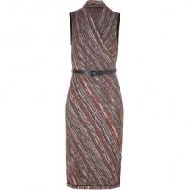 Missoni Truffle/Saffron Metallic Belted Knit Dress