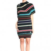 Moschino Long sleeve asymmetric stripes dress