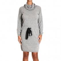 Moschino Long sleeve crater neck coulice dress