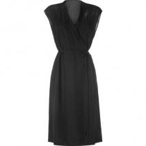 Narciso Rodriguez Black Belted Silk Wrap Dress