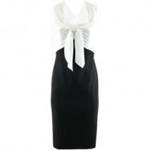 Paule Ka White Black Dress Bow